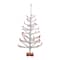 3ft. Artificial Retro Silver Tinsel Christmas Tree with 45 Red Mini Ornament Balls and Wooden Base